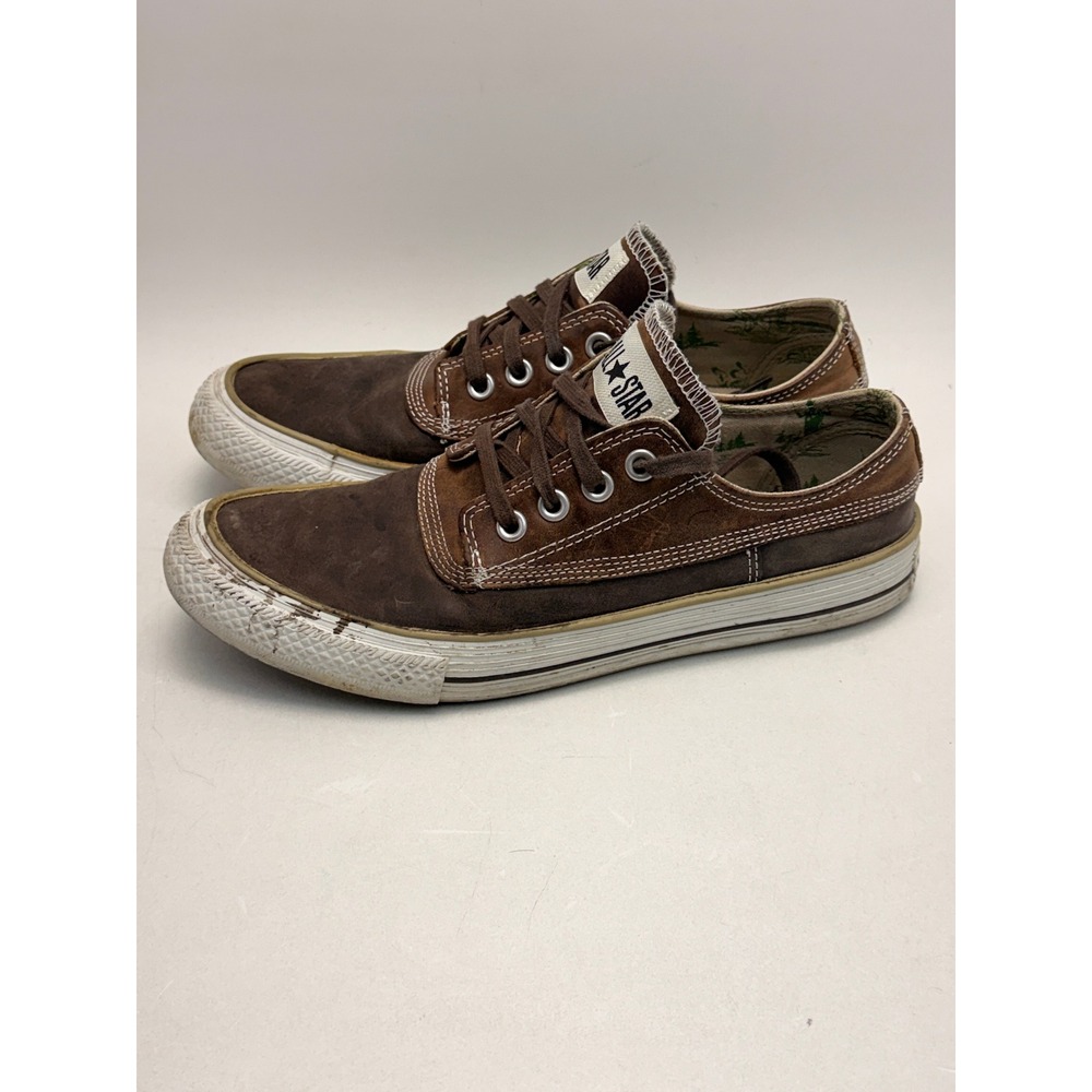 Converse All Star Brown Leather Low Top Sneakers 118992 Mens 8 Womens 10 - Picture 5 of 14